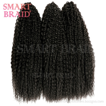 18inch Afro Yaki Kinky Curly Wet Curl Soft Ombre Synthetic Crochet Braiding Hair Extensions Marly Hair for Black Women